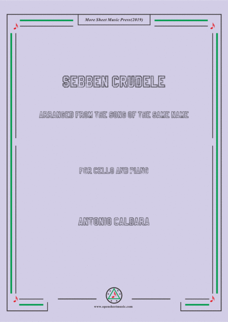 Caldara Sebben Crudele For Cello And Piano Sheet Music