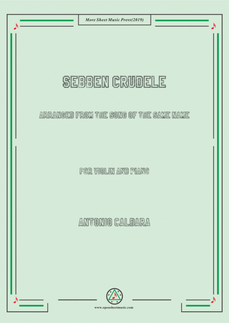 Caldara Sebben Crudele For Violin And Piano Sheet Music