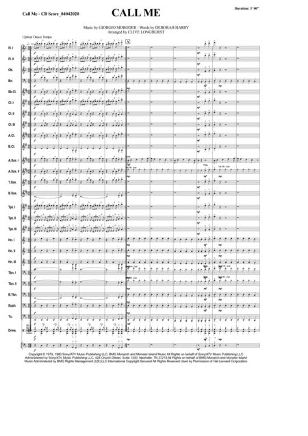 Call Me For Concert Band Sheet Music