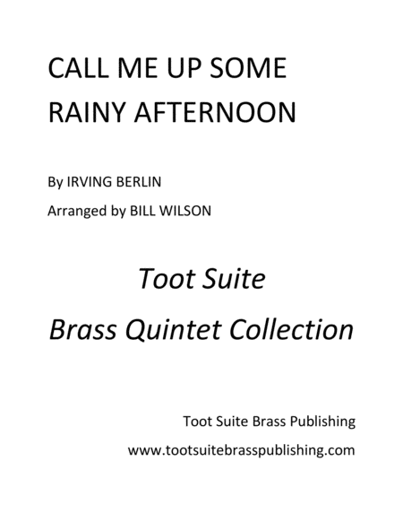 Call Me Up Some Rainy Afternoon Sheet Music