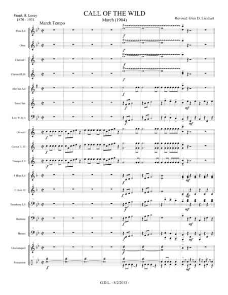 Free Sheet Music Call Of The Wild Extra Score