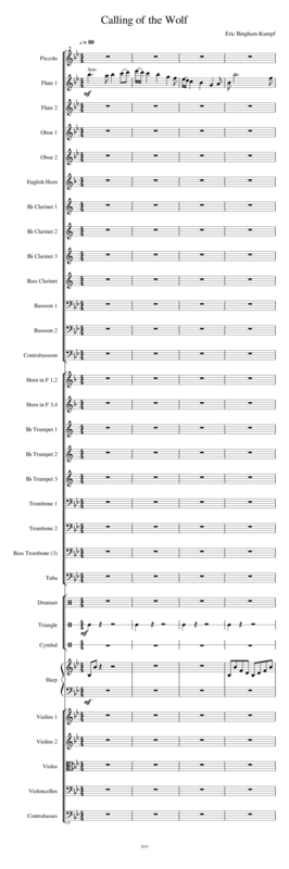 Free Sheet Music Calling Of The Wolf