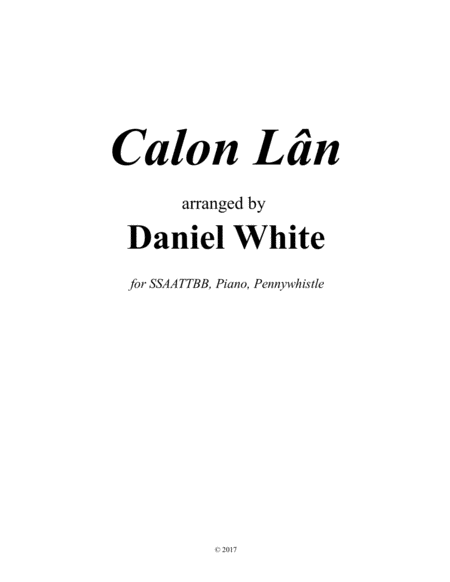 Calon Ln A Pure Heart A Welsh Hymn Sheet Music