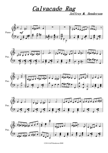 Free Sheet Music Calvacade Rag