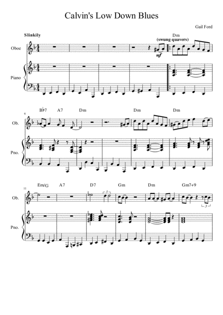 Calvins Low Down Blues Sheet Music