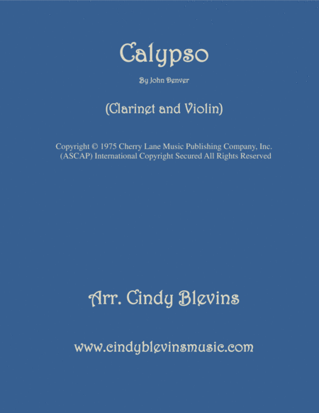 Free Sheet Music Calypso For Clarinet And Violin