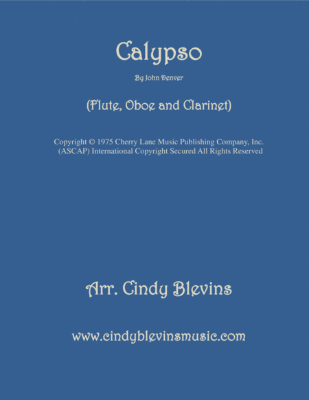 Free Sheet Music Calypso For Flute Oboe And Clarinet