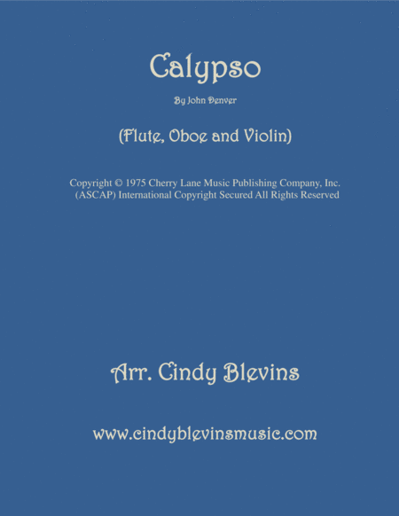 Free Sheet Music Calypso For Flute Oboe And Violin