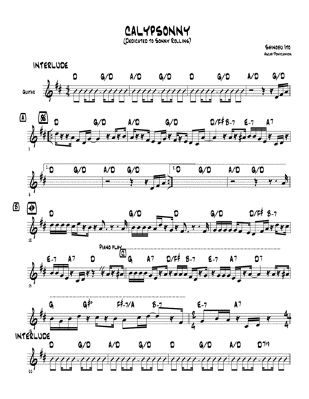 Free Sheet Music Calypsonny