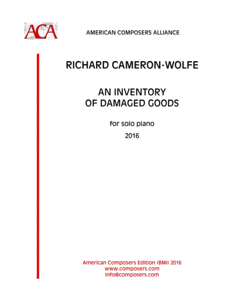 Free Sheet Music Cameron Wolfe An Inventory Of Damaged Goods