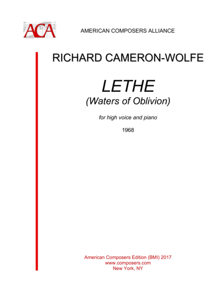 Free Sheet Music Cameron Wolfe Lethe