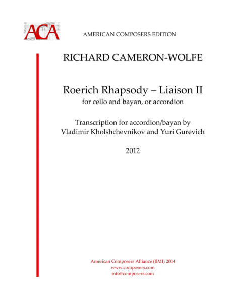 Free Sheet Music Cameron Wolfe Roerich Rhapsody Liason Ii