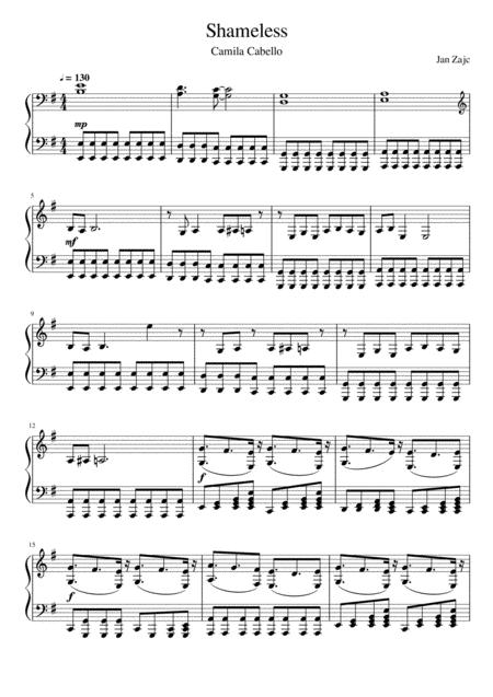 Free Sheet Music Camila Cabello Shameless