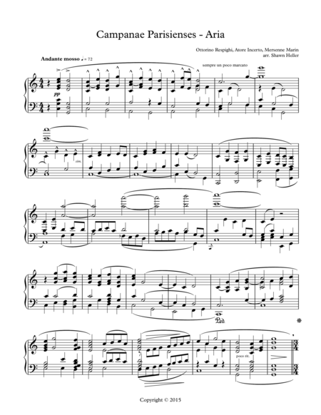 Campanae Parisienses Aria From Ancient Airs Dances Suite 2 Piano Solo Arr By Shawn Heller Sheet Music