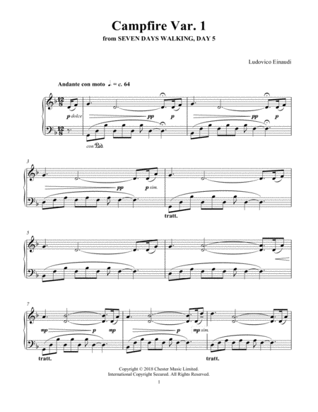 Campfire Var 1 From Seven Days Walking Day 5 Sheet Music