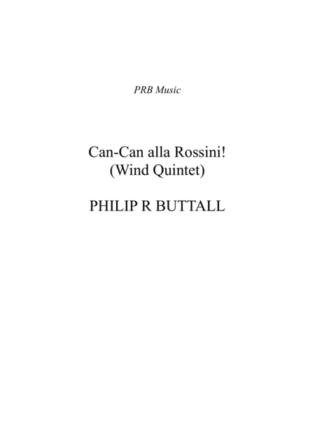 Can Can Alla Rossini Wind Quintet Score Sheet Music