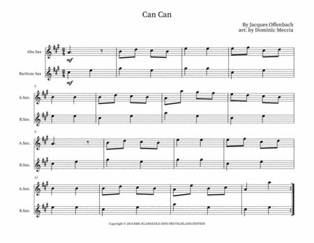 Can Can Alto Sax And Bari Sax Duet Sheet Music