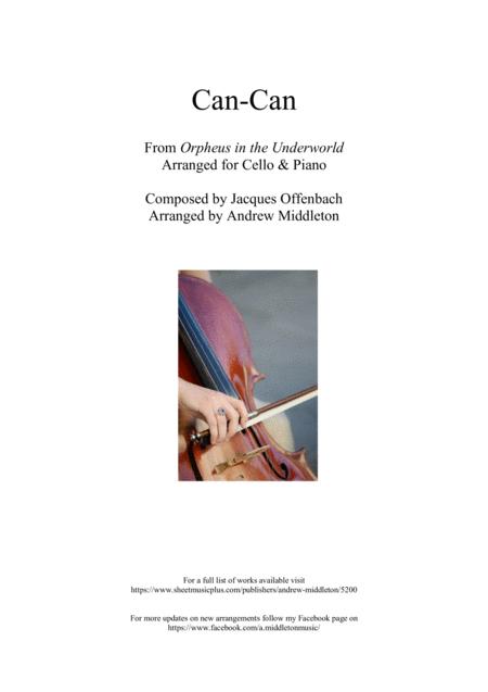 Can Can Arranged For Cello And Piano Sheet Music