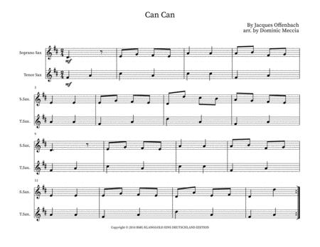 Can Can Soprano Sax And Tenor Sax Duet Sheet Music