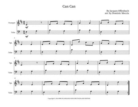 Can Can Trumpet And Tuba Duet Sheet Music