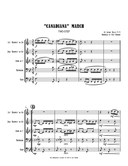 Free Sheet Music Canadiana March