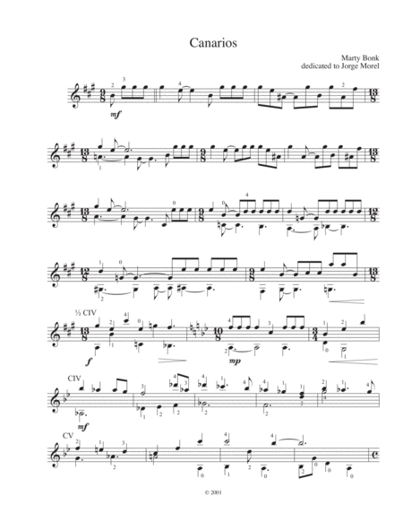 Free Sheet Music Canarios