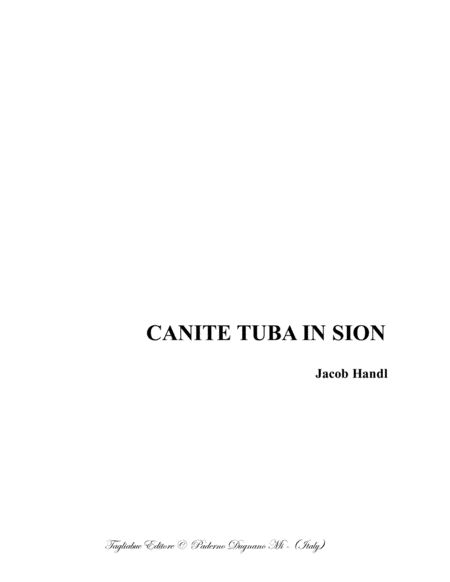 Canite Tuba In Sion J Handl For Ssabarb Choir Sheet Music