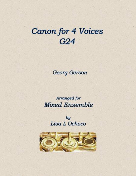 Canon For 4 Voices G24 For Mixed Ensemble Sheet Music