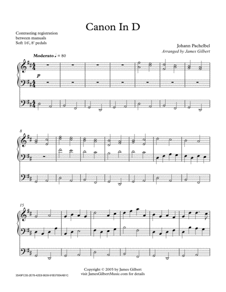Free Sheet Music Canon In D Or007