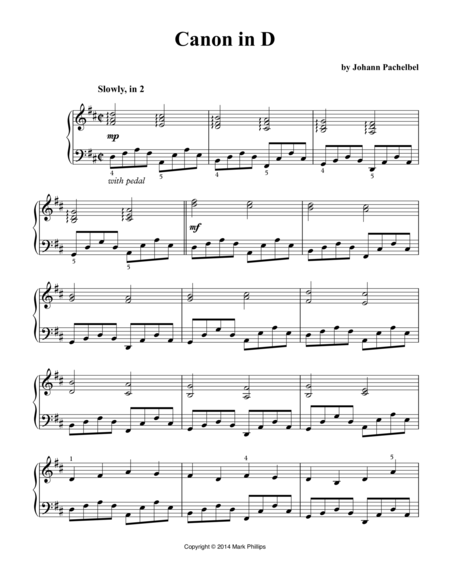 Free Sheet Music Canon In D Pachelbel Canon