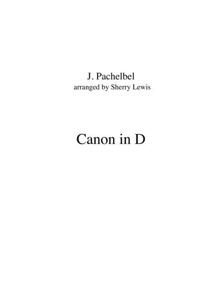 Canon In D Solo Violin Violin Solo Sheet Music