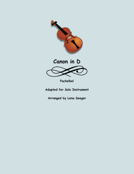 Free Sheet Music Canon In D Unaccompanied Flute