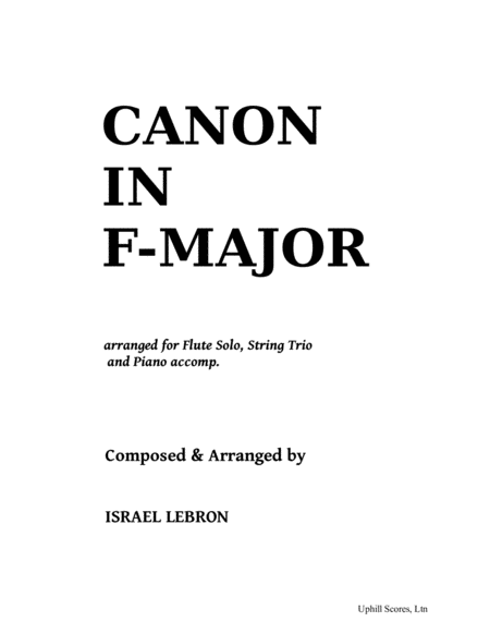 Canon In F Major Sheet Music