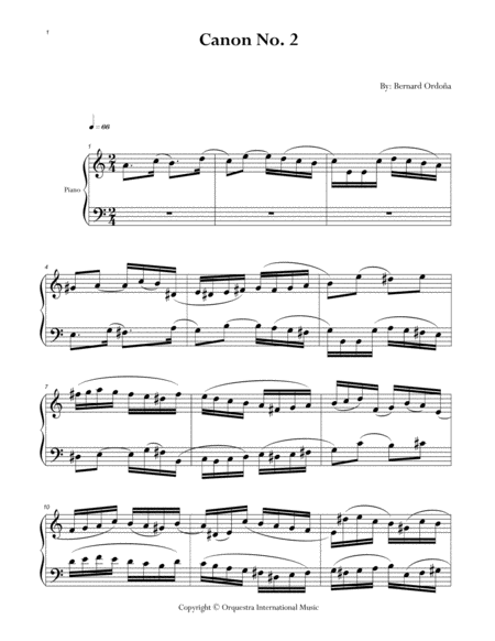 Free Sheet Music Canon No 2