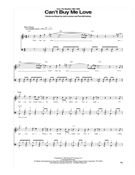 Cant Buy Me Love Sheet Music