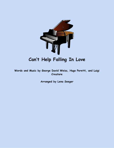 Cant Help Falling In Love Alto Sax And Piano Sheet Music