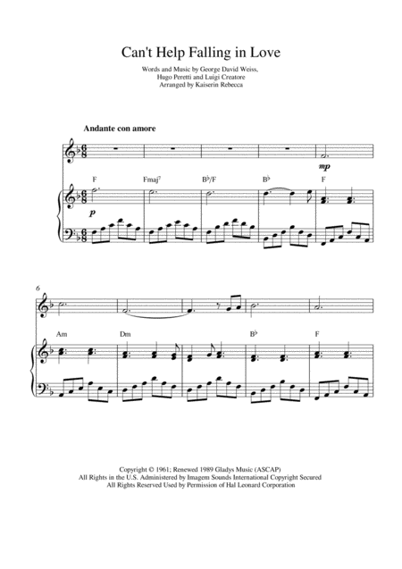 Cant Help Falling In Love Easy Violin Version Sheet Music