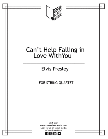 Cant Help Falling In Love With You String Quartet Sheet Music