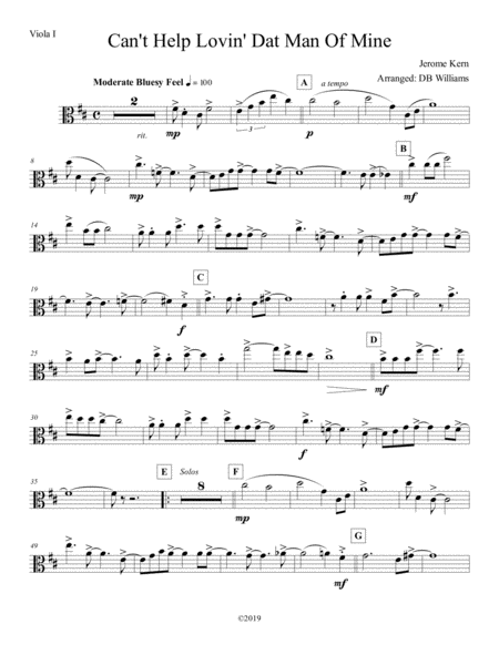 Free Sheet Music Cant Help Lovin Dat Man Of Mine Viola 1