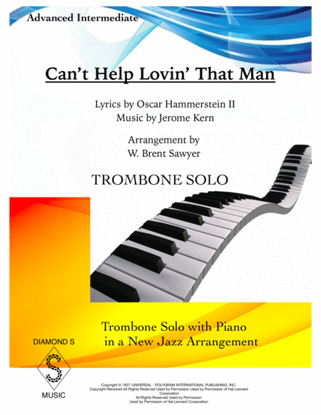 Cant Help Lovin Dat Man Trombone Piano Score Sheet Music