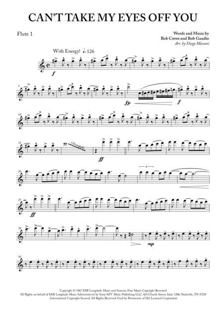 Cant Take My Eyes Off Of You For Flute Quartet Sheet Music