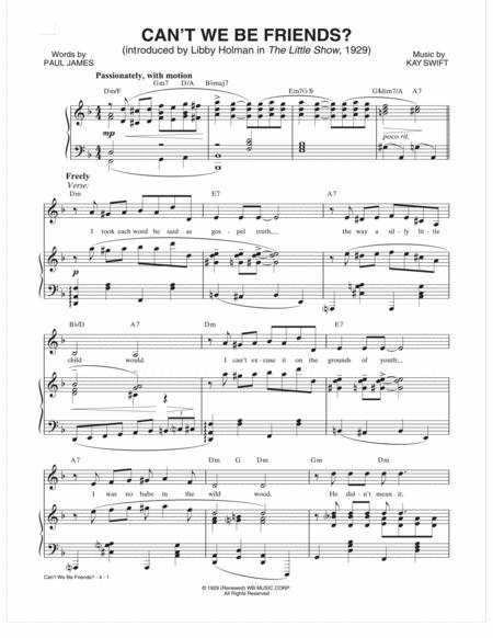 Free Sheet Music Cant We Be Friends From The Little Show