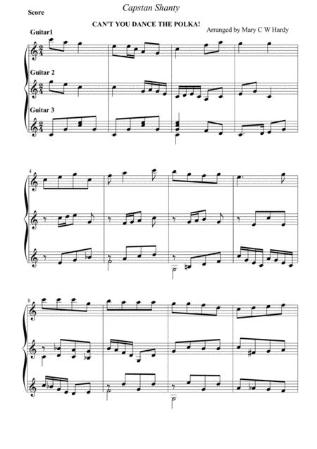 Cant You Dance The Polka For 3 Guitars Sheet Music