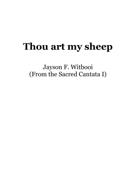 Free Sheet Music Cantata 1 Mov 1 Thou Art My Sheep