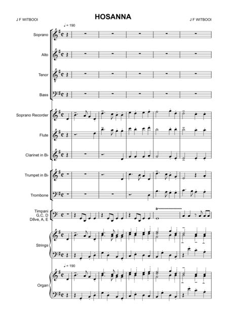 Free Sheet Music Cantata 2 Mov Iv Hosanna