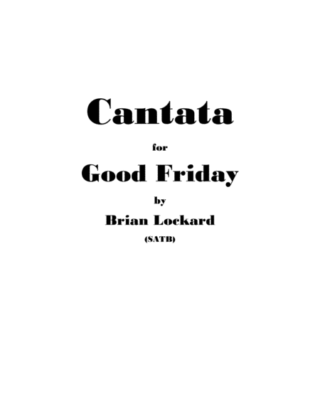 Cantata For Good Friday Sheet Music