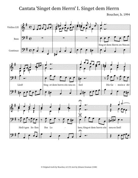 Free Sheet Music Cantata Singet Dem Herrn Ein Neus Lied I Aria