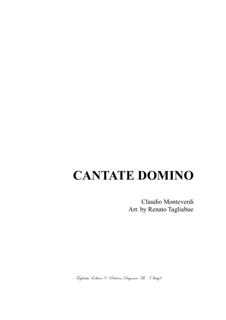 Cantate Domino Claudio Monteverdi For Ssattb Choir Sheet Music