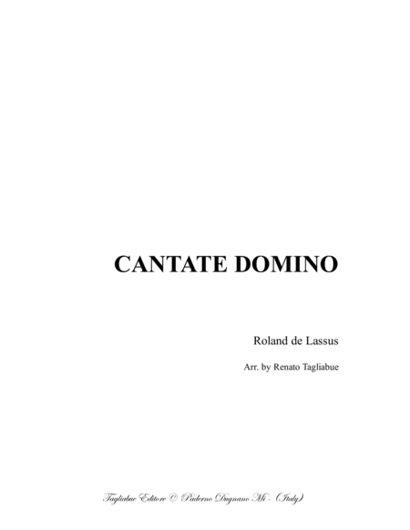 Cantate Domino De Lassus Arr For Stbar Sheet Music