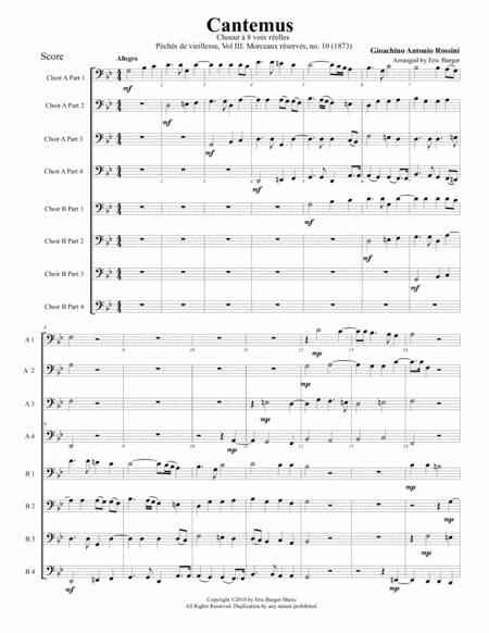 Cantemus For Trombone Or Low Brass Octet Sheet Music